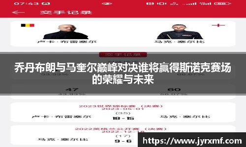 乔丹布朗与马奎尔巅峰对决谁将赢得斯诺克赛场的荣耀与未来